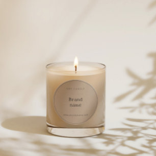 Pegatina Redonda Simple Minimalista caja de cartón Kraft para velas