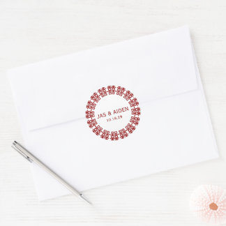 Pegatina Redonda Simple Minimalista doble felicidad Boda chino