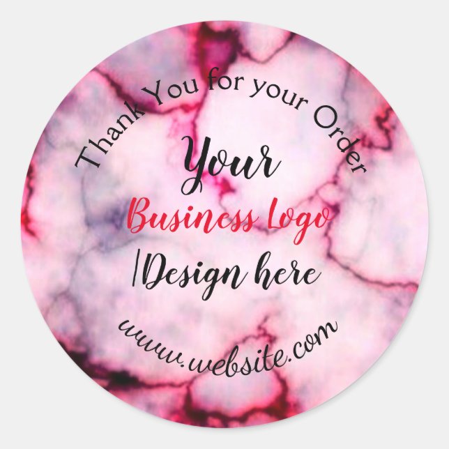 Pegatina Redonda simple mínimo añadir su logotipo/diseño aquí mármo (Anverso)