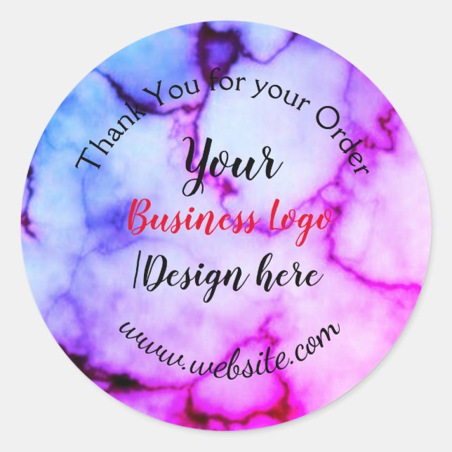 Pegatina Redonda simple mínimo añadir su logotipo/diseño aquí mármo (Anverso)