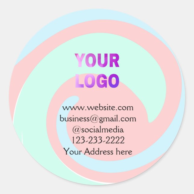 Pegatina Redonda simple mínimo añadir su logotipo/diseño aquí texto (Anverso)