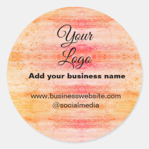 Pegatina Redonda simple mínimo añadir su logotipo/diseño naranja ro