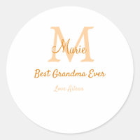 simple mínimo mejor Abuela jamás naranja monograma