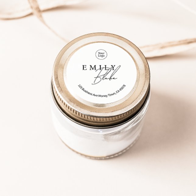 Pegatina Redonda Simple Modern Business Sticker With Logo (Subido por el creador)