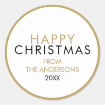 Simple Moderno Feliz Navidad Nombre de la Familia