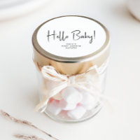 Simple Moderno Neutral Hola Bebé Baby Shower Favor