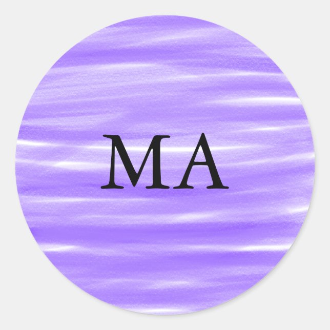 Pegatina Redonda Simple monograma agregar su nombre letra hombre mi (Anverso)