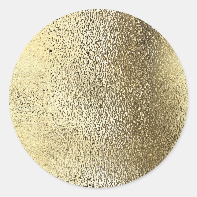 Pegatina Redonda Simple Relieve metalizado dorado falso. (Anverso)