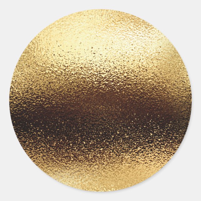 Pegatina Redonda Simple Relieve metalizado dorado falso. (Anverso)
