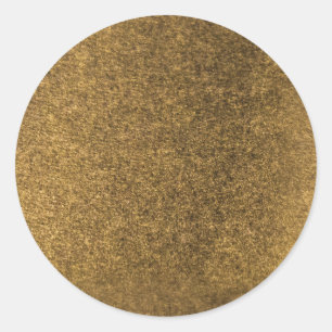 Pegatina Redonda Simple Relieve metalizado dorado falso.