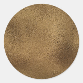 Pegatina Redonda Simple Relieve metalizado dorado falso.