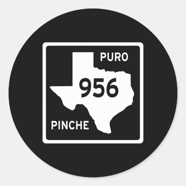 Pegatina Redonda Simple Rótulo vial Puro Che 956 Texas (Anverso)