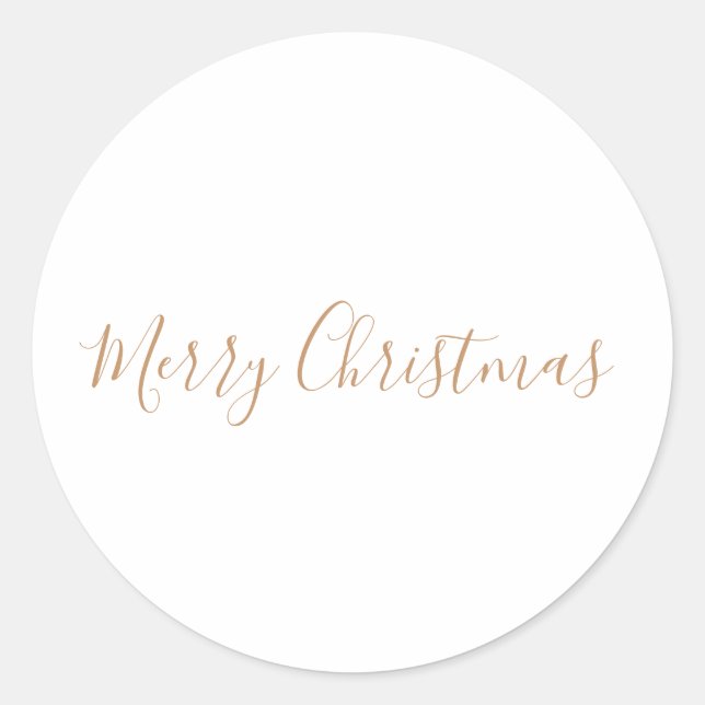 Pegatina Redonda SIMPLE Tarjeta MÍNIMA de Navidad (Anverso)