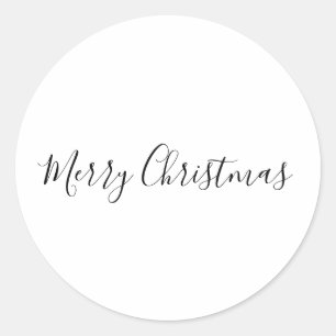 Pegatina Redonda SIMPLE Tarjeta MÍNIMA de Navidad