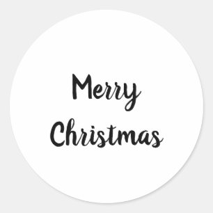 Pegatina Redonda simple texto mínimo feliz navidad fiesta