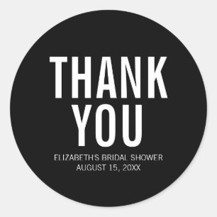 Pegatina Redonda Simple Typography Gracias