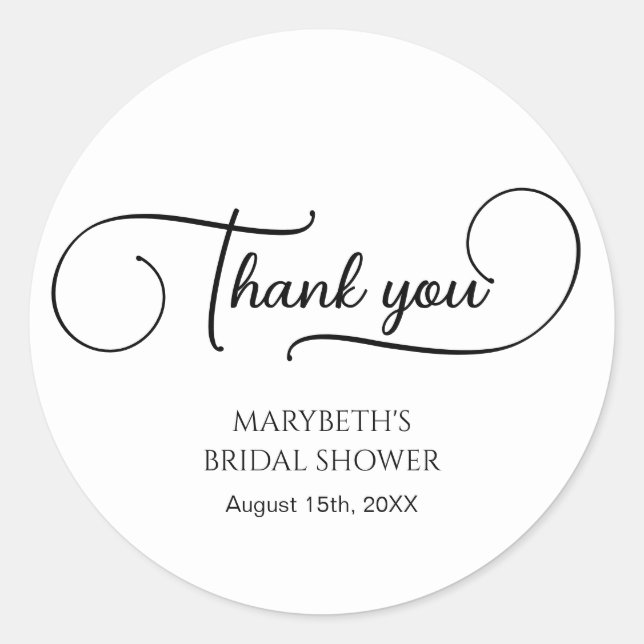 Pegatina Redonda Simple y elegante guión de agradecimiento para duc (Anverso)
