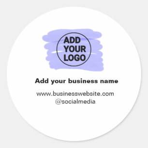 Pegatina Redonda simple y mínimo añadir su logotipo/diseño acuarela