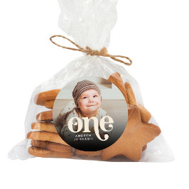 Pegatina Redonda Simple y moderno Boho Minimalista foto de primer c