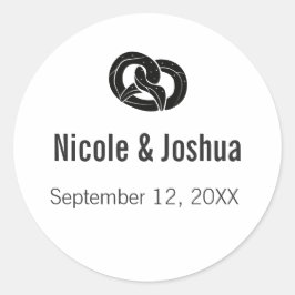 Pegatina Redonda Simple y moderno Favor de matrimonio pretzel perso