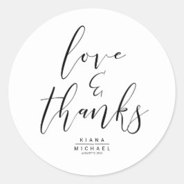 Pegatina Redonda Simplemente Boda Minimalista gracias a Black ID523