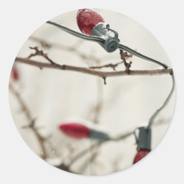 Pegatina Redonda Simplemente Navidades tarjetas y Pegatinas (Anverso)