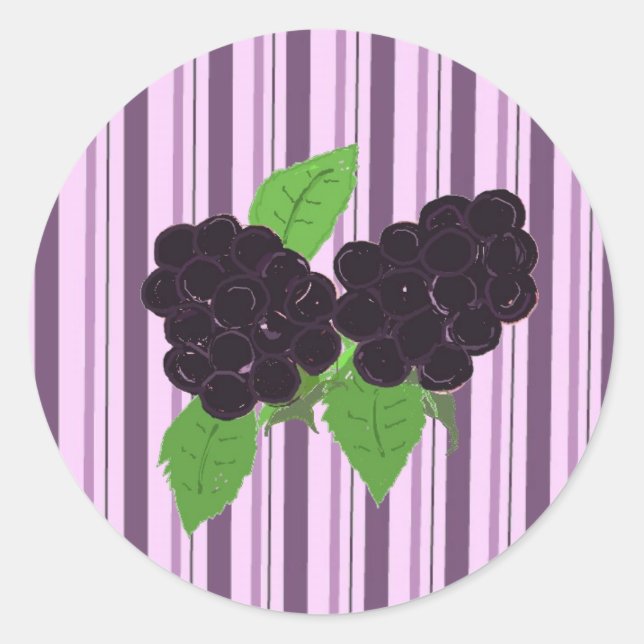 Pegatina Redonda Simply Blackberries (Anverso)
