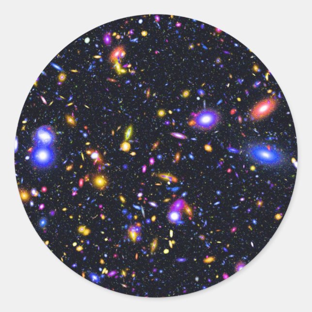 Pegatina Redonda Simulación del telescopio espacial James Webb - Ar (Anverso)