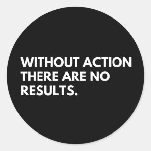 Pegatina Redonda Sin acción No hay resultados, coto positivo