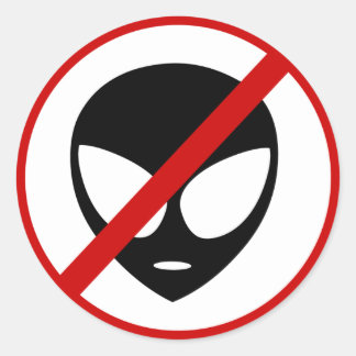 Pegatina Redonda sin alienígenas