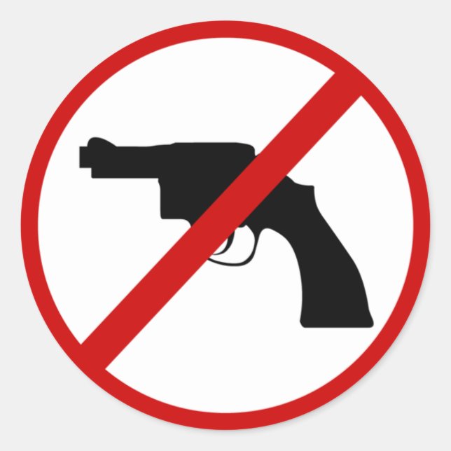 Pegatina Redonda Sin armas (Anverso)