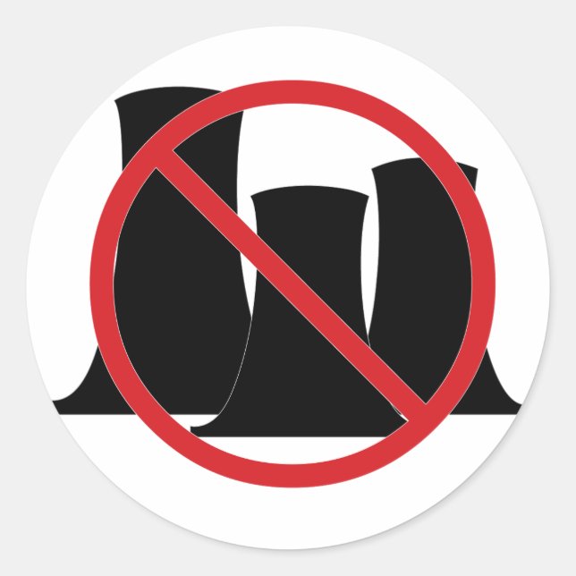 Pegatina Redonda Sin armas nucleares (Anverso)