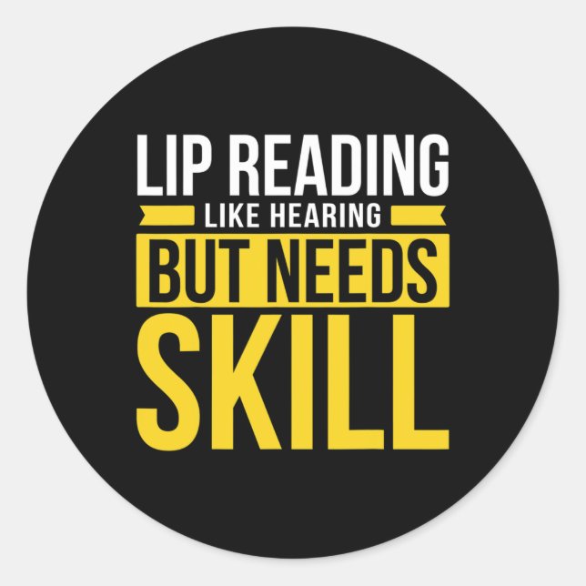 Pegatina Redonda Sin Audiencia - Sordo - Incapaz De Oír - Sordo Awa (Anverso)