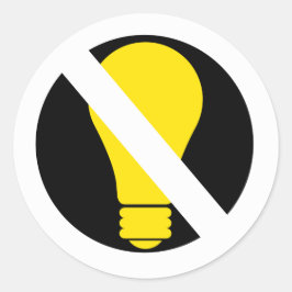 Pegatina Redonda sin bombillas incandescentes