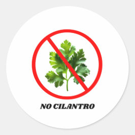 Pegatina Redonda Sin Cilantro - Odio A Cilantro