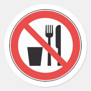 Pegatina Redonda Sin Comida Y Rótulo Para Bebidas