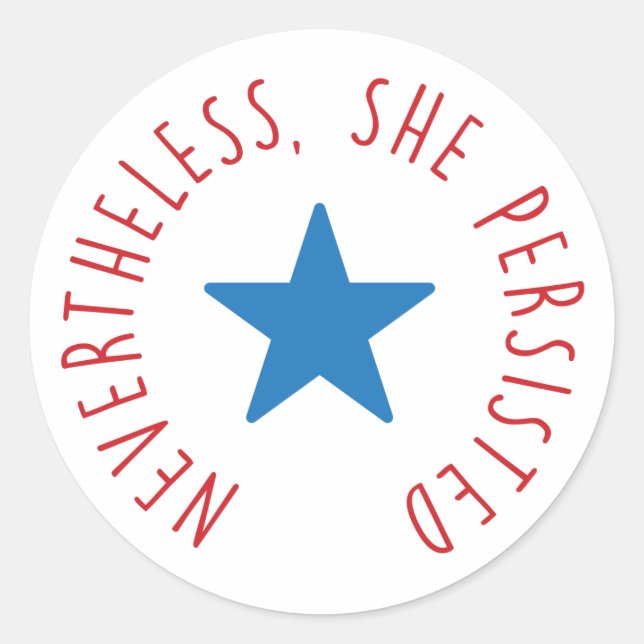Pegatina Redonda Sin Embargo, Persistió. | Estrella azul (Anverso)