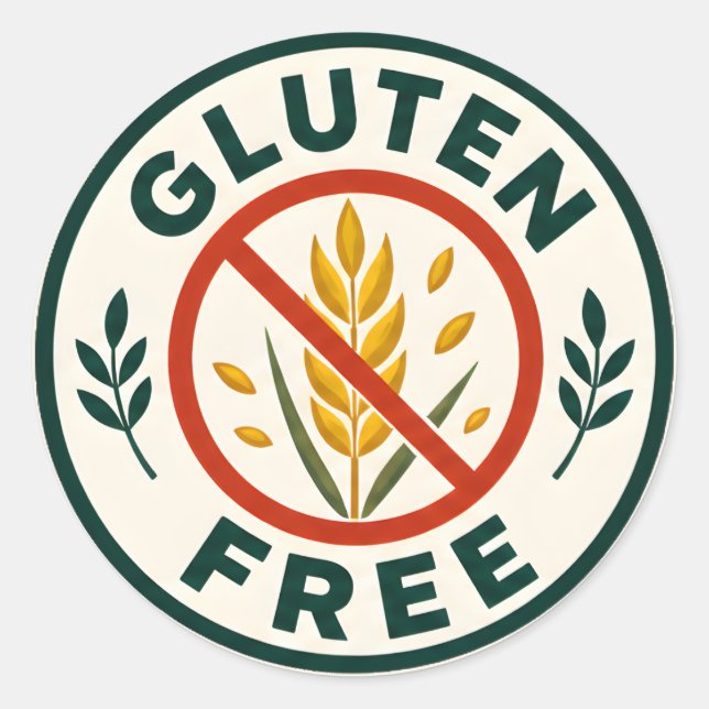 Pegatina Redonda Sin Gluten  (Anverso)