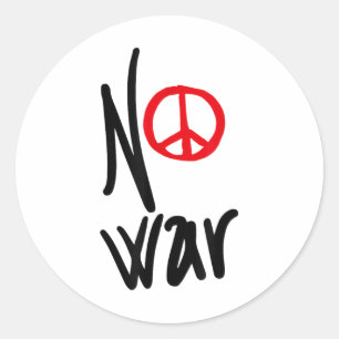 Pegatina Redonda Sin Guerra - Diseños Para El Movimiento De Paz