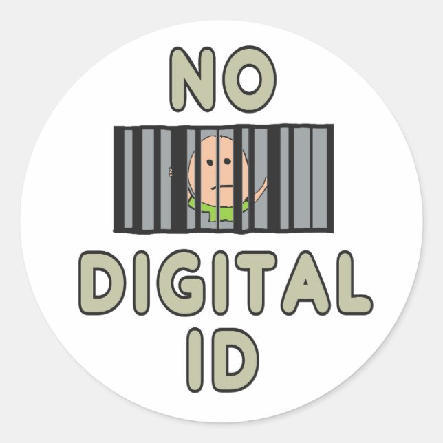 Pegatina Redonda Sin ID digital (Anverso)