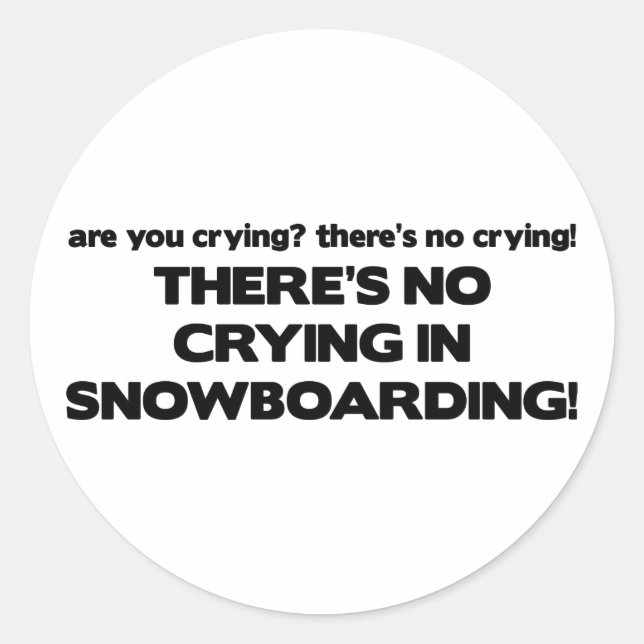 Pegatina Redonda Sin llanto - Snowboarding (Anverso)