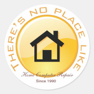 Pegatina Redonda Sin lugar como botón de inicio