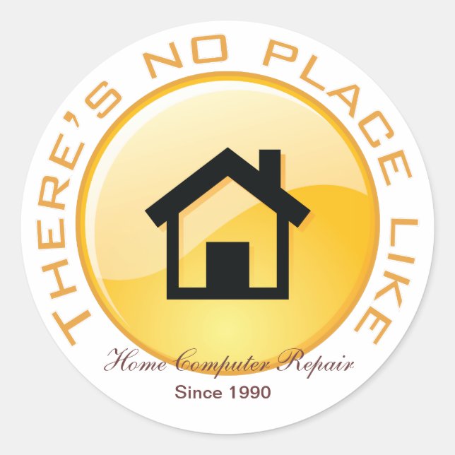 Pegatina Redonda Sin lugar como botón de inicio (Anverso)