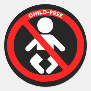 Pegatina Redonda Sin niños libres de niños