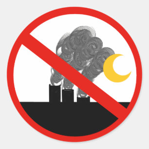 Pegatina Redonda Sin pilas de humo de carbono