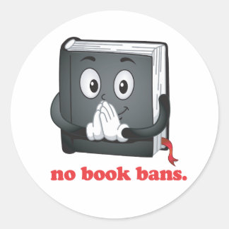 Pegatina Redonda Sin prohibiciones de libros, por favor