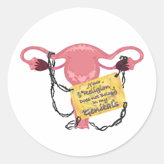 Pegatina Redonda Sin religión (Anverso)