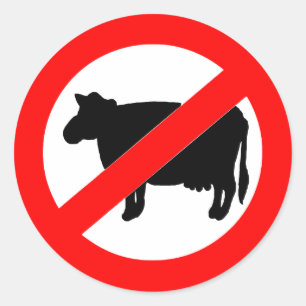 Pegatina Redonda Sin Rótulo de carne