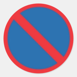 Pegatina redonda sin Rótulo de tráfico de estacion