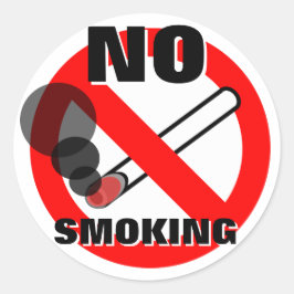 Pegatina Redonda Sin signo de advertencia de cigarrillo